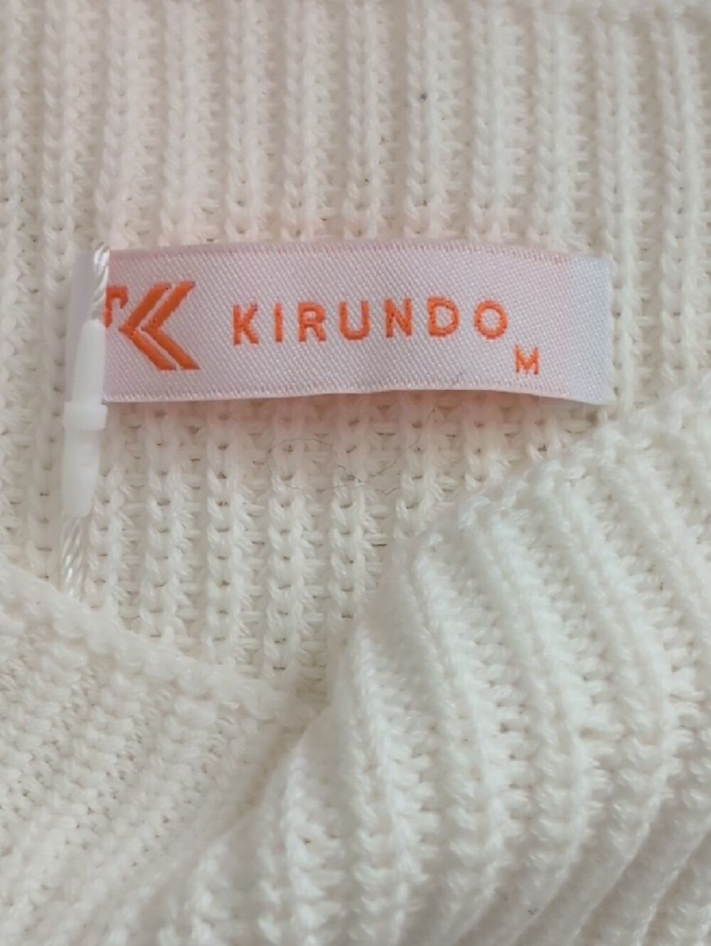 KIRUNDO Cap Sleeve Knit Sweater with Front Pocket White Size Medium NWT - Picture 5 of 9